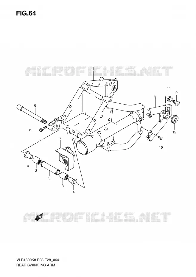 BRAS OSCILLANT ARRIERE Suzuki MOTO 1800 INTRUDER 2010  VLR1800TL0(E3/E28)