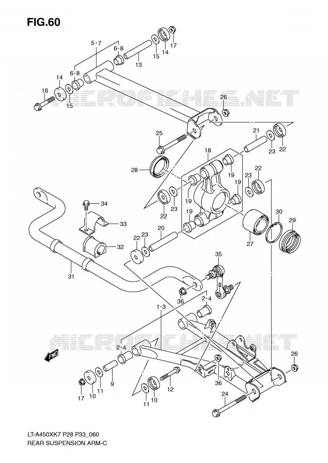 BRAS OSCILLANT (MODEL K7) Suzuki QUAD 450 KINGQUAD 2007  LT-A450XK7(P28/P33)