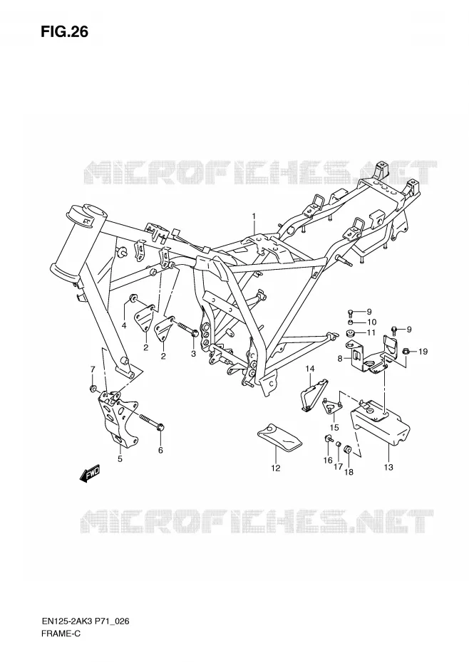 CADRE Suzuki MOTO 125 EN 2007  EN125-2AK7(P71)