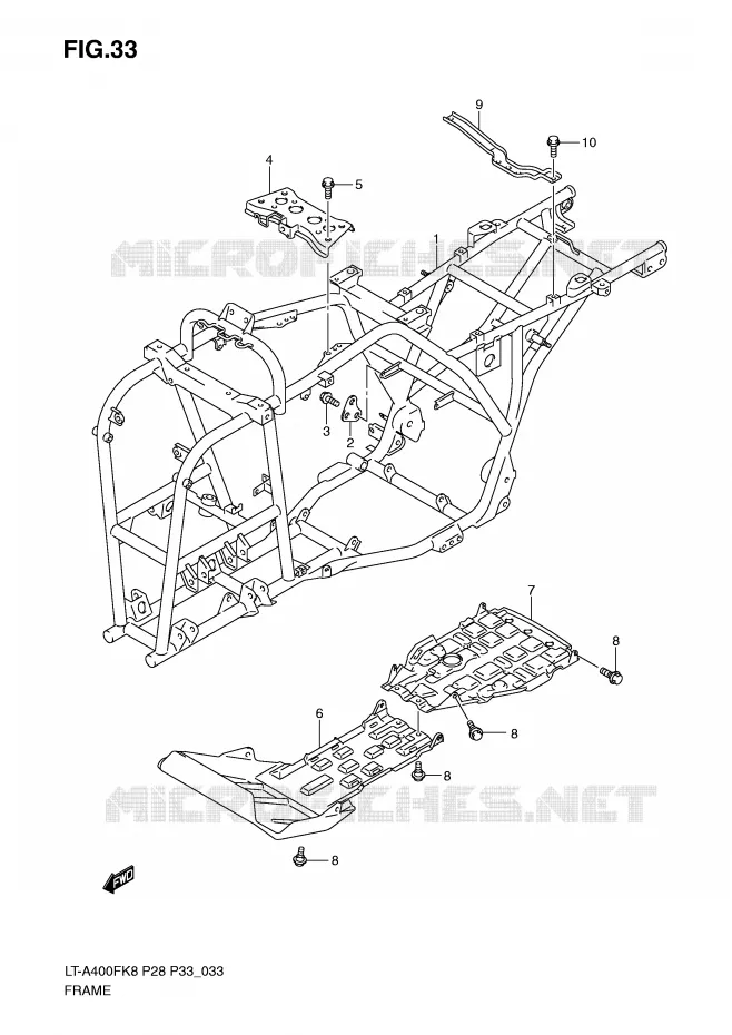 CADRE Suzuki QUAD 400 KINGQUAD 2010  LT-A400FL0(P28/P33)