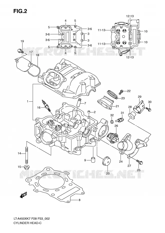 CULASSE Suzuki QUAD 450 KINGQUAD 2007  LT-A450XK7(P28/P33)