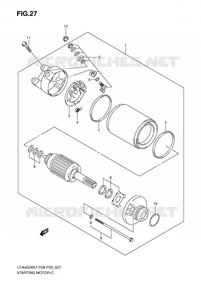 DEMARREUR Suzuki QUAD 450 KINGQUAD 2007  LT-A450XK7(P28/P33)