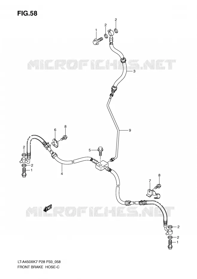 DURITE DE FREIN AVANT Suzuki QUAD 450 KINGQUAD 2008  LT-A450XZK8(P28/P33)