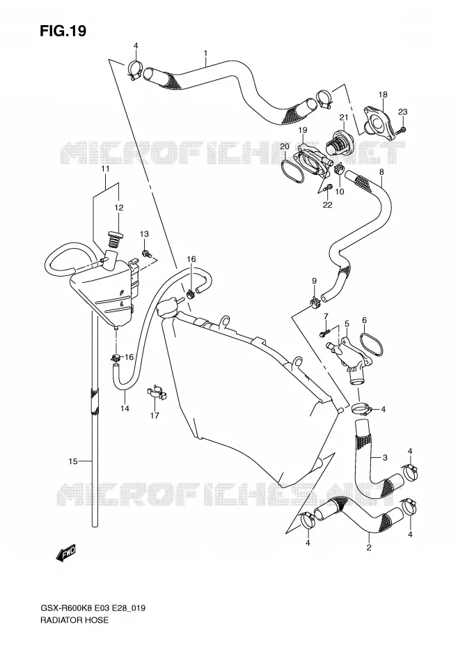 DURITE DE RADIATEUR Suzuki MOTO 600 GSX-R 2010  GSX-R600L0(E3/E28)