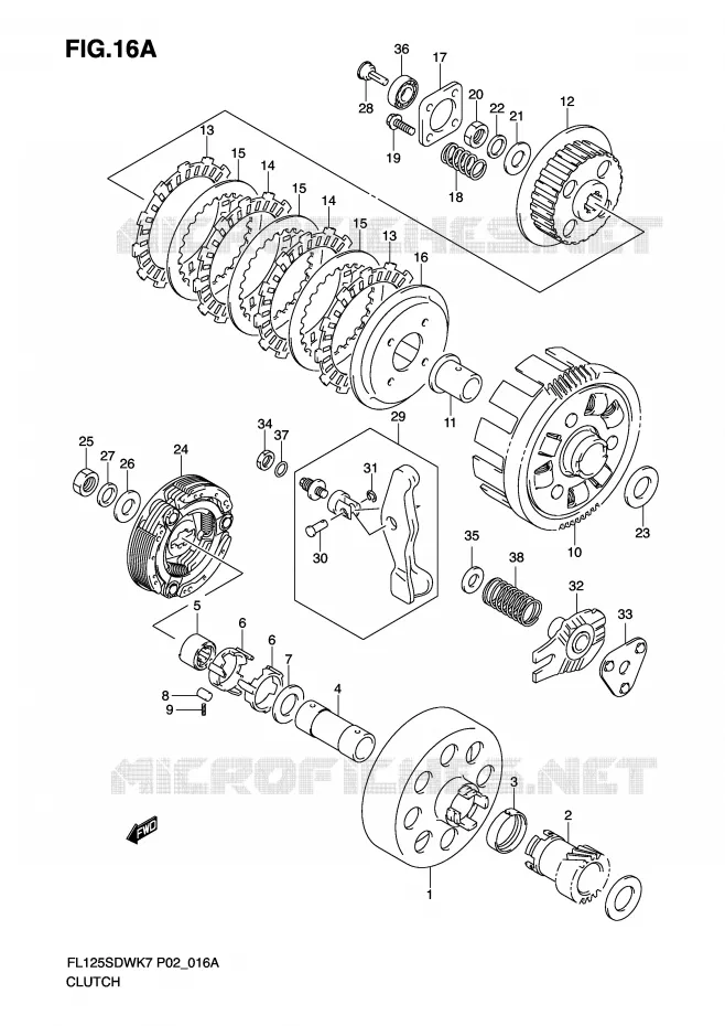 EMBRAYAGE (MODEL K8/K9) Suzuki SCOOTER 125 FL 2009  FL125SDWK9(P2)