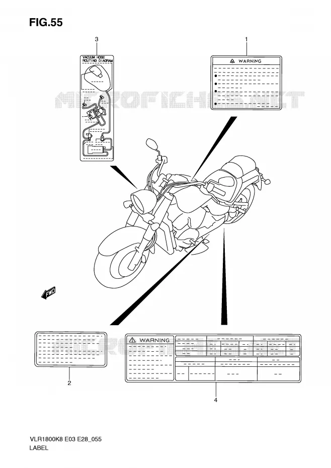 ETIQUETTE Suzuki MOTO 1800 BOULEVARD 2010  VLR1800L0(E3/E28)
