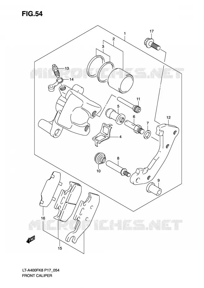 ETRIER DE FREIN AVANT Suzuki QUAD 400 KINGQUAD 2010  LT-A400FL0(P17)