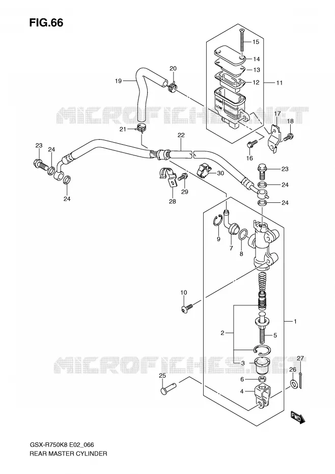 MAITRE CYLINDRE ARRIERE Suzuki MOTO 750 GSX-R 2010  GSX-R750UFL0(E2)
