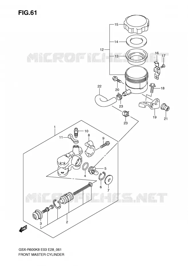 MAITRE CYLINDRE AVANT Suzuki MOTO 600 GSX-R 2008  GSX-R600K8(E3/E28)
