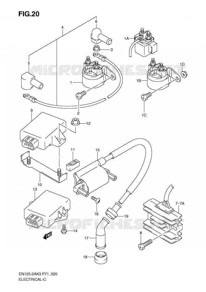 PARTIE ELECTRIQUE Suzuki MOTO 125 EN 2004  EN125HUK4(P71)