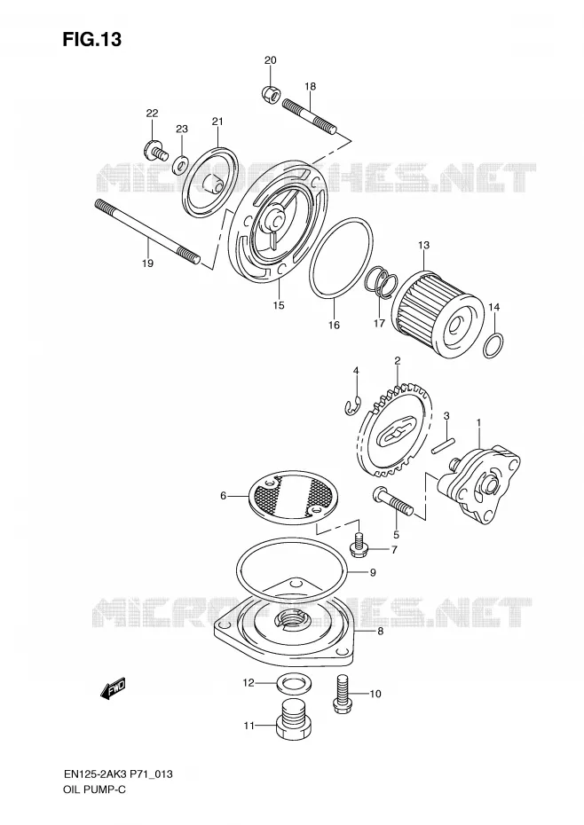 POMPE A HUILE Suzuki MOTO 125 EN 2003  EN125-2AK3(P71)