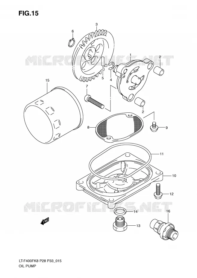 POMPE A HUILE Suzuki QUAD 400 KINGQUAD 2009  LT-F400FK9(P28/P33)