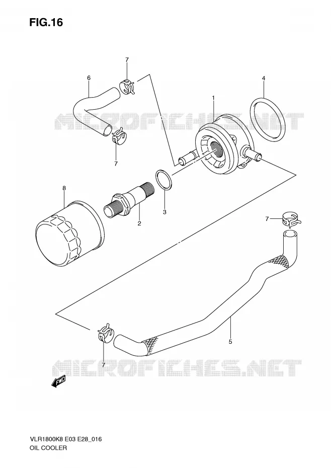 RADIATEUR D'HUILE Suzuki MOTO 1800 BOULEVARD 2010  VLR1800L0(E3/E28)