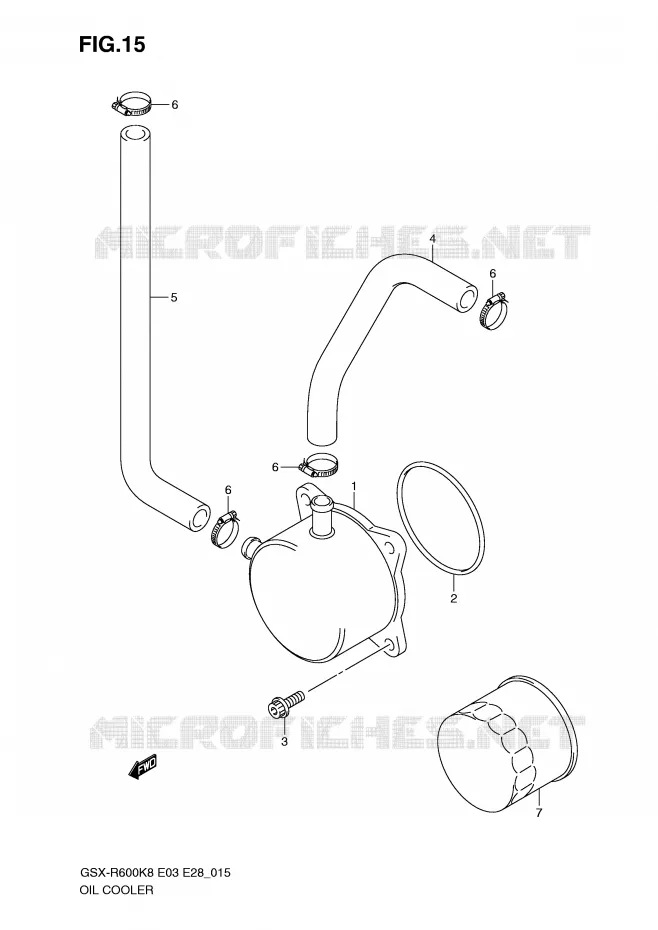 RADIATEUR D'HUILE Suzuki MOTO 600 GSX-R 2010  GSX-R600L0(E3/E28)