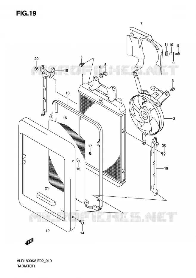 RADIATEUR Suzuki MOTO 1800 BOULEVARD 2008  VLR1800U2K8(E2)