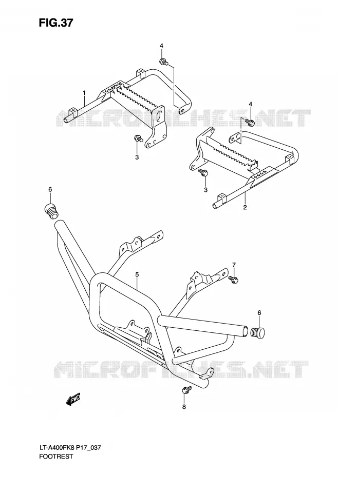 REPOSE PIED Suzuki QUAD 400 KINGQUAD 2010  LT-A400FL0(P17)