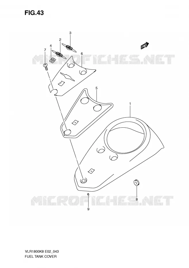 RESERVOIR D'ESSENCE - COUVERCLES Suzuki MOTO 1800 BOULEVARD 2008  VLR1800U2K8(E2)