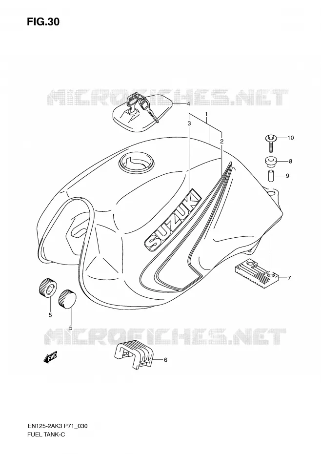 RESERVOIR D'ESSENCE Suzuki MOTO 125 EN 2003  EN125-2AK3(P71)