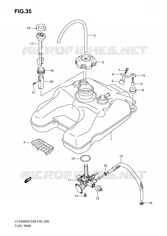 RESERVOIR D'ESSENCE Suzuki QUAD 400 QUADSPORT 2009  LT-Z400ZK9(E28/E33)