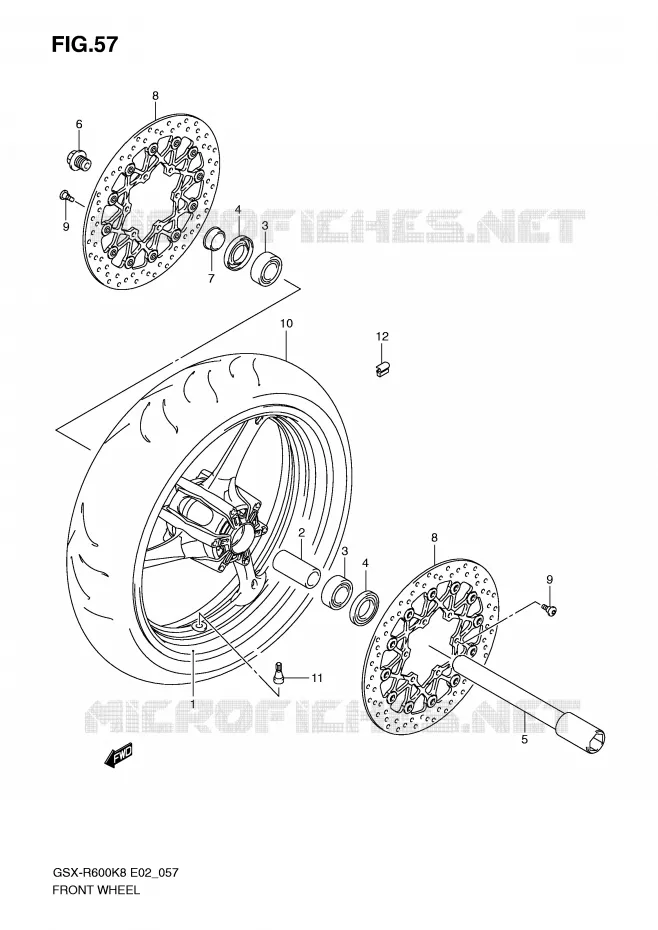 ROUE AVANT Suzuki MOTO 600 GSX-R 2009  GSX-R600UFK9(E2)