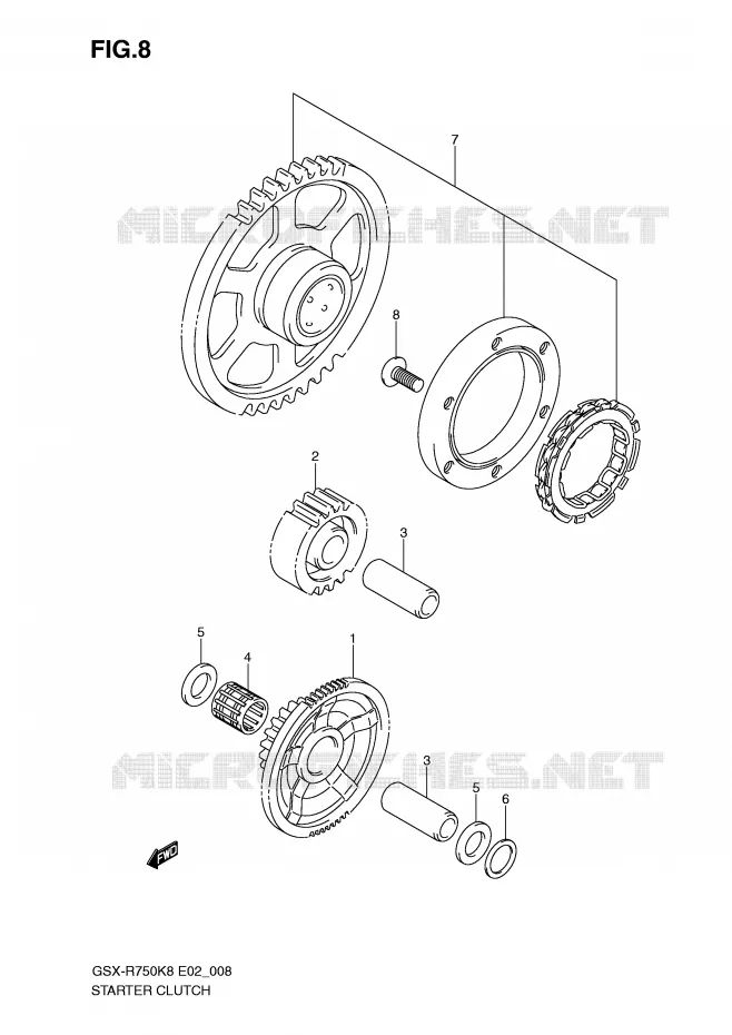 ROUE LIBRE DE DEMARREUR Suzuki MOTO 750 GSX-R 2009  GSX-R750UFK9(E2)