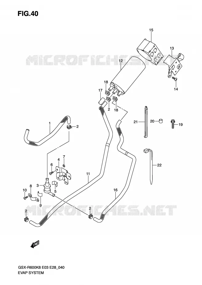 SYSTEME DE RECYCLAGE DES VAPEURS DE CARBURANT (E33) Suzuki MOTO 600 GSX-R 2008  GSX-R600K8(E3/E28)