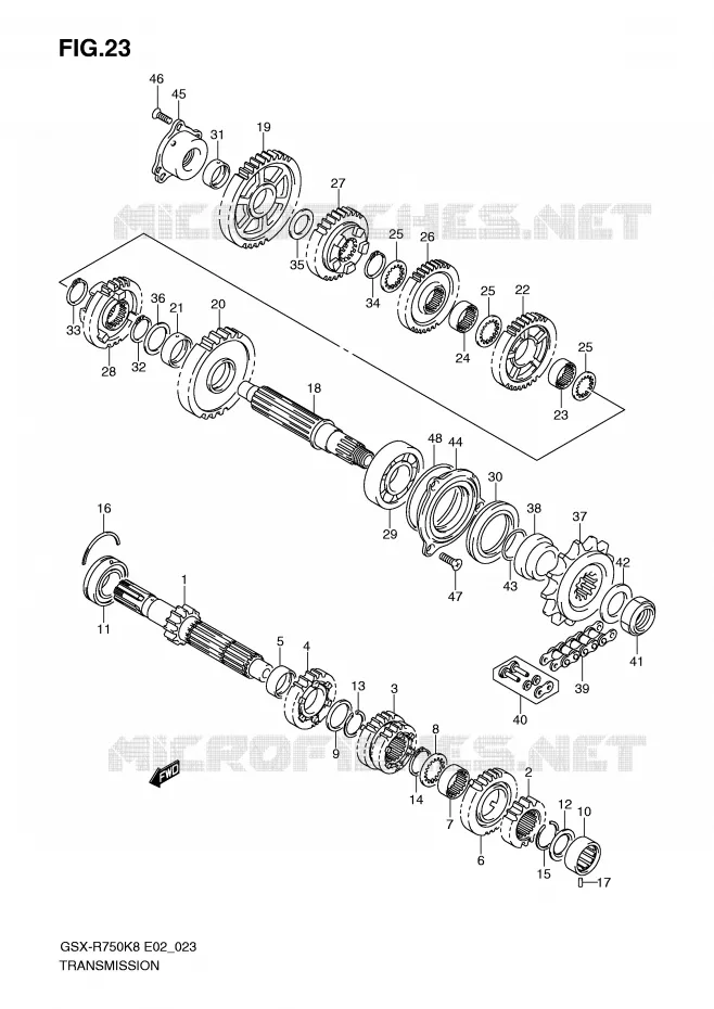 TRANSMISSION Suzuki MOTO 750 GSX-R 2008  GSX-R750U2K8(E2)