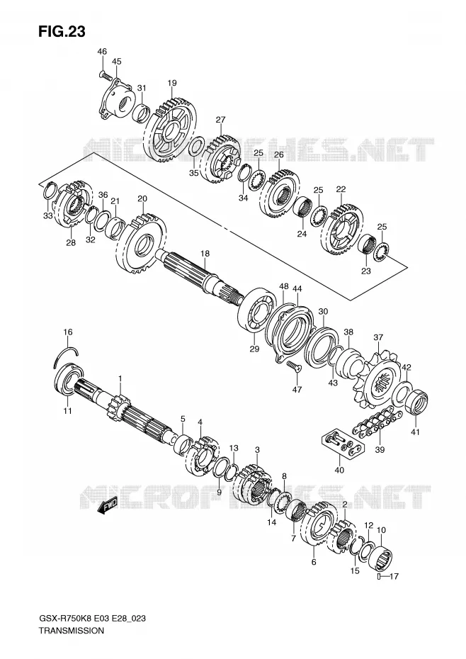 TRANSMISSION Suzuki MOTO 750 GSX-R 2010  GSX-R750L0(E3/E28)
