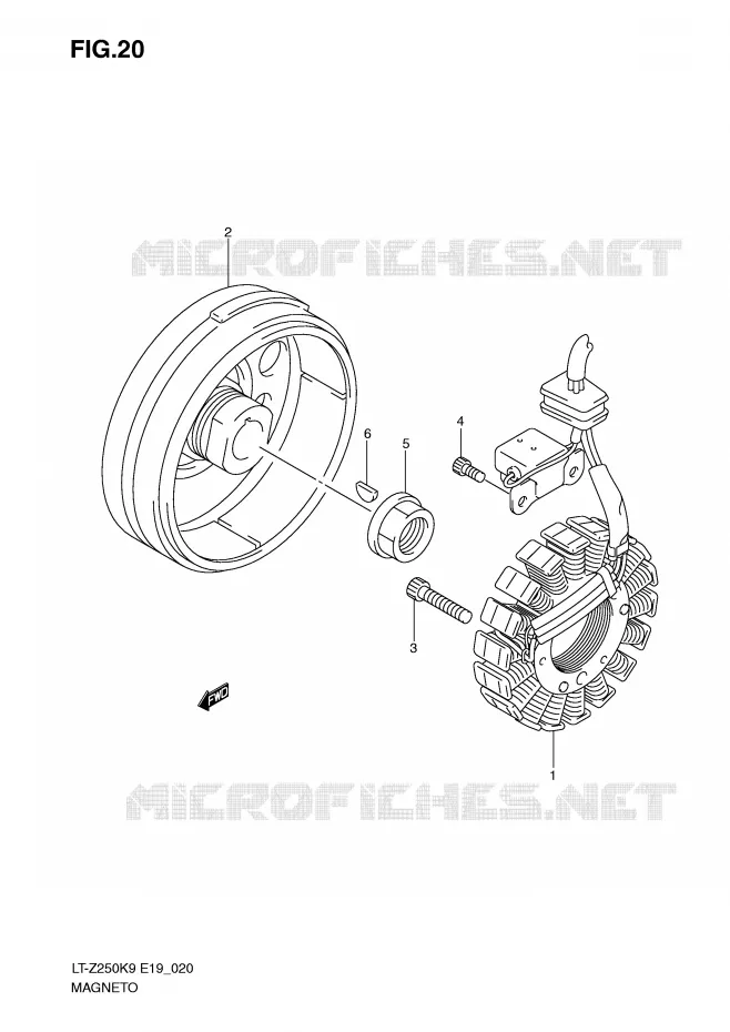 ALLUMAGE ROTOR - STATOR Suzuki QUAD 250 QUADSPORT 2010  LT-Z250L0(E19)