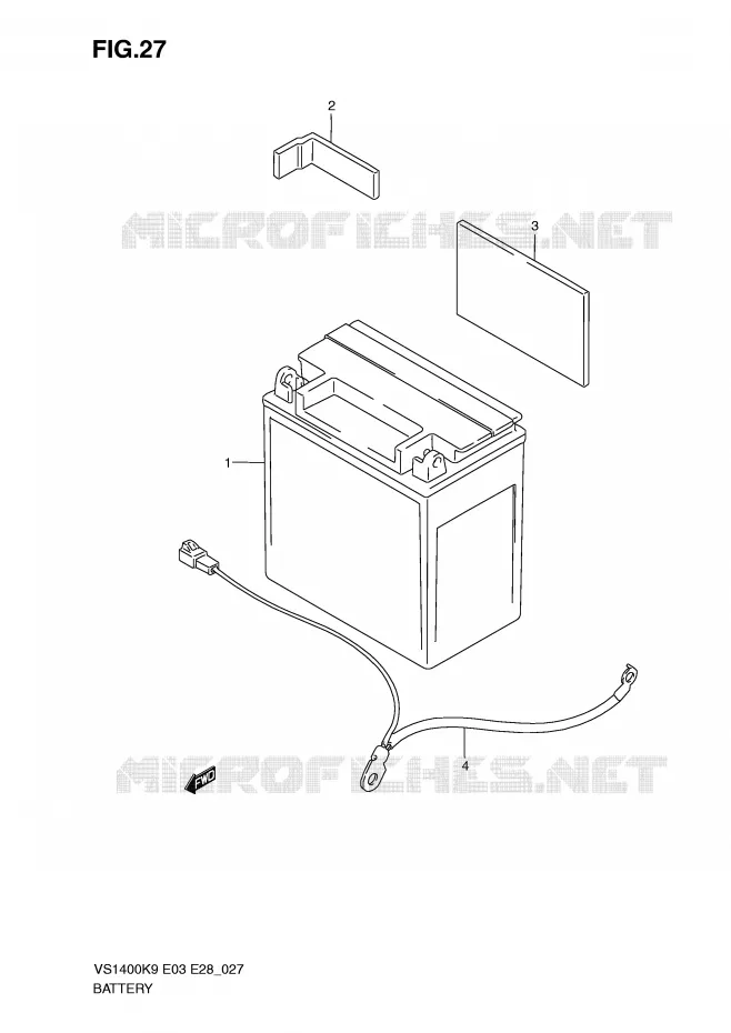 BATTERIE Suzuki MOTO 1400 INTRUDER 2009  VS1400K9(E3/E28)