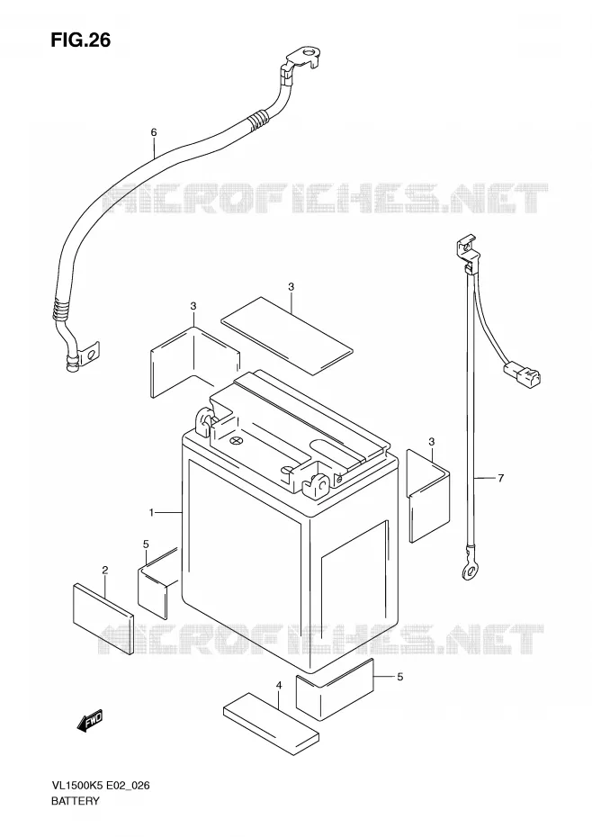 BATTERIE Suzuki MOTO 1500 INTRUDER 2005  VL1500K5(E2)