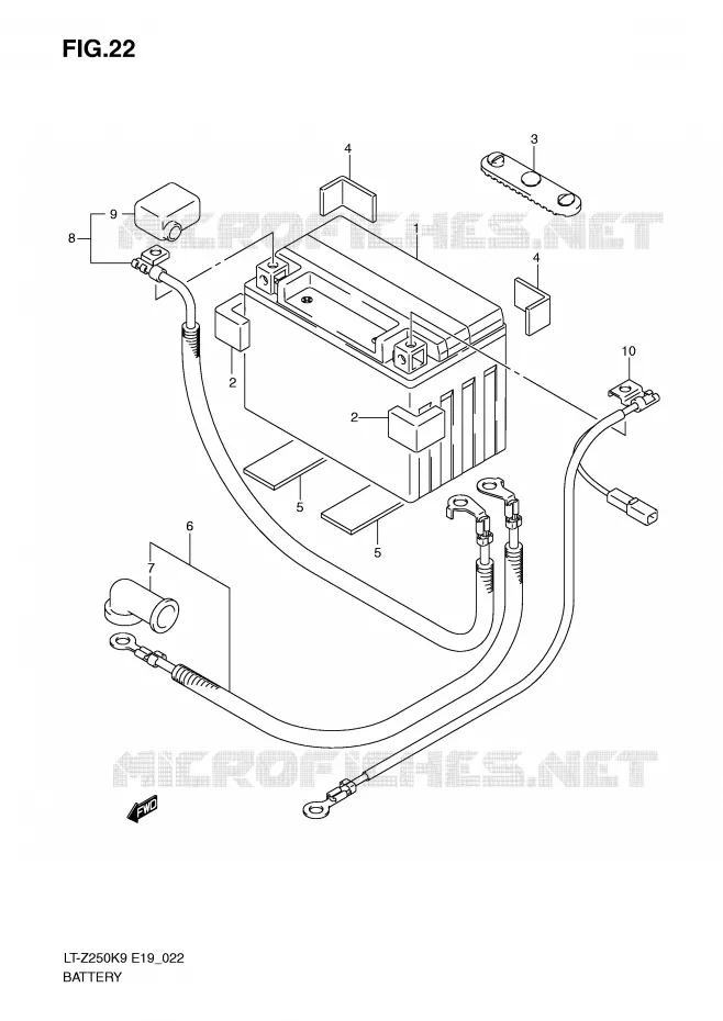 BATTERIE Suzuki QUAD 250 QUADSPORT 2010  LT-Z250ZL0(E19)