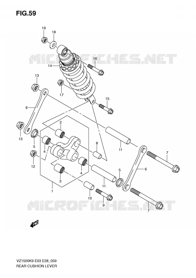 BIELLETTE DE SUSPENSION ARRIERE Suzuki MOTO 1500 BOULEVARD 2009  VZ1500K9(E3/E28)