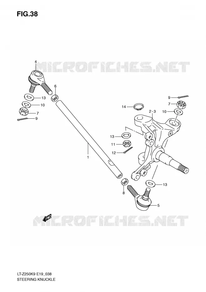 BIELLETTES DE DIRECTION - MOYEU Suzuki QUAD 250 QUADSPORT 2010  LT-Z250ZL0(E19)