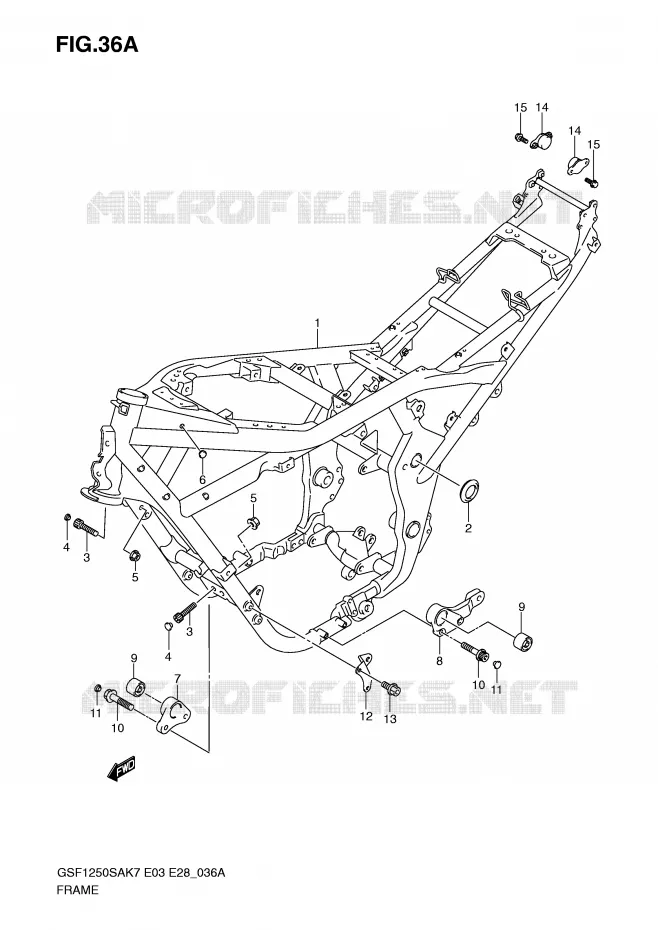 CADRE (MODEL K9) Suzuki MOTO 1250 BANDIT-S 2008  GSF1250SK8(E3/E28)