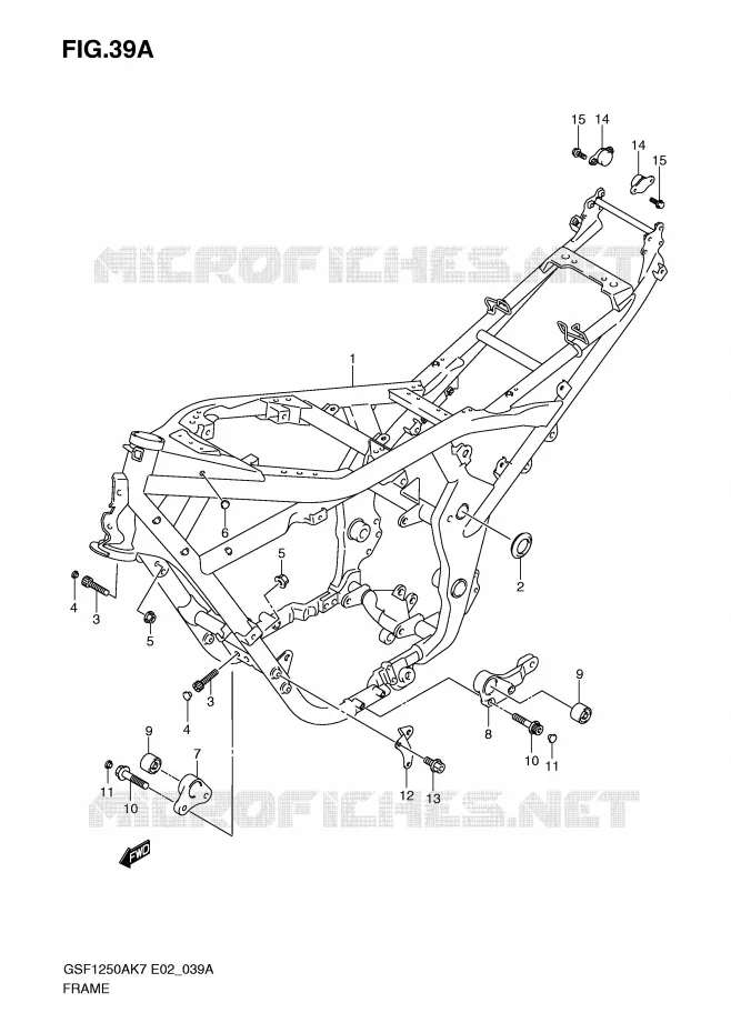 CADRE (MODEL K9) Suzuki MOTO 1250 BANDIT-S 2009  GSF1250SAZK9(E2)