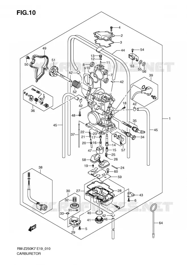 CARBURATEUR Suzuki MOTO 250 RM-Z 2009  RM-Z250K9(E19)