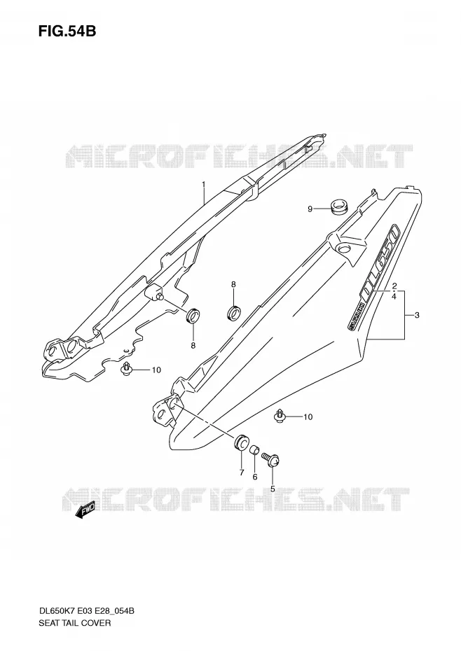 CARENAGE ARRIERE - CAPOT DE SELLE (MODEL K9/L0) Suzuki MOTO 650 V-STROM 2007  DL650K7(E3/E28)
