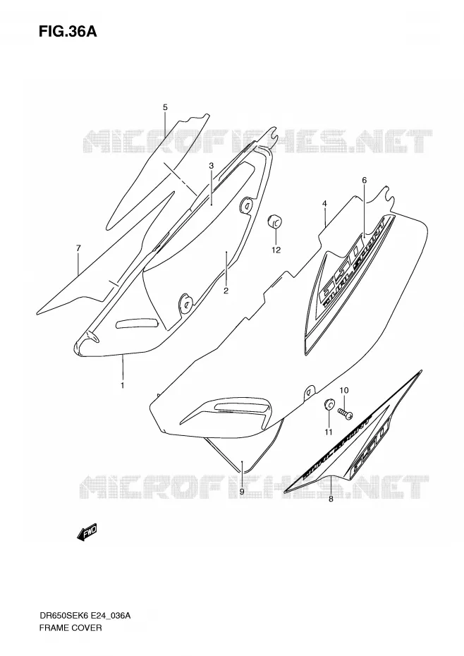 CARENAGES (MODEL K8/K9/L0) Suzuki MOTO 650 DR 2007  DR650SEK7(E24)