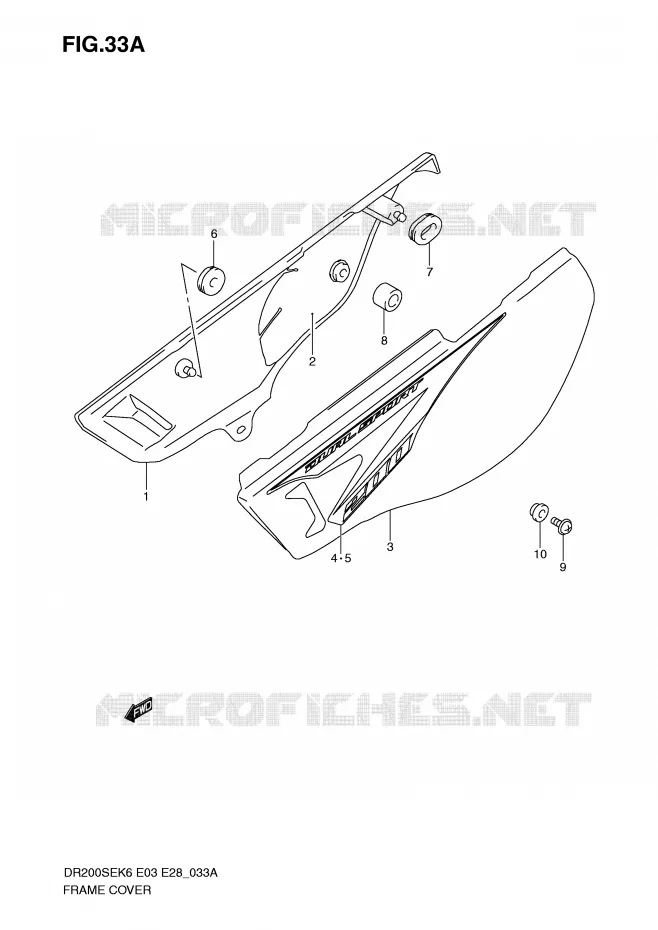 CARENAGES (MODEL K9/L0) Suzuki MOTO 200 DR 2008  DR200SEK8(E3/E28)