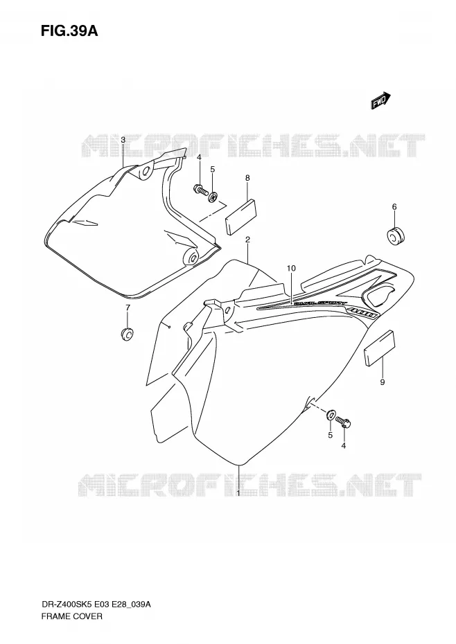CARENAGES (MODEL K9) Suzuki MOTO 400 DR-Z 2006  DR-Z400SK6(E3/E28)