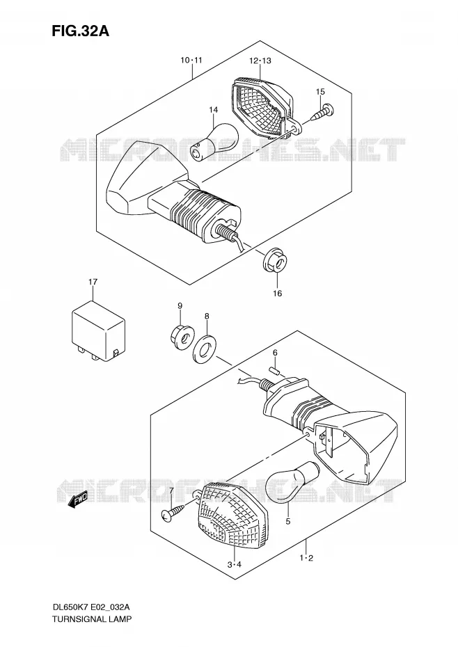 CLIGNOTANTS (MODEL K9/L0) Suzuki MOTO 650 V-STROM 2010  DL650AL0(E2)