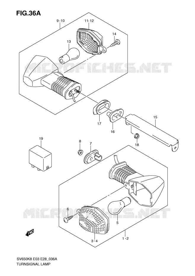 CLIGNOTANTS (SV650K9/AK9) Suzuki MOTO 650 SV 2009  SV650AK9(E3/E28)