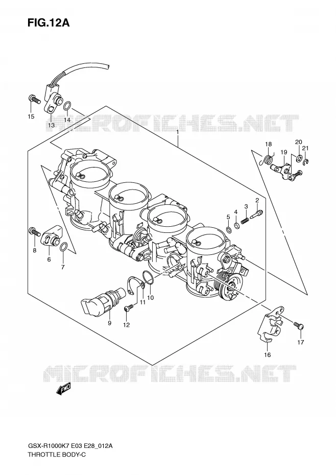 CORPS DE PAPILLON (MODEL K8) Suzuki MOTO 1000 GSX-R 2007  GSX-R1000 K7 (E03)