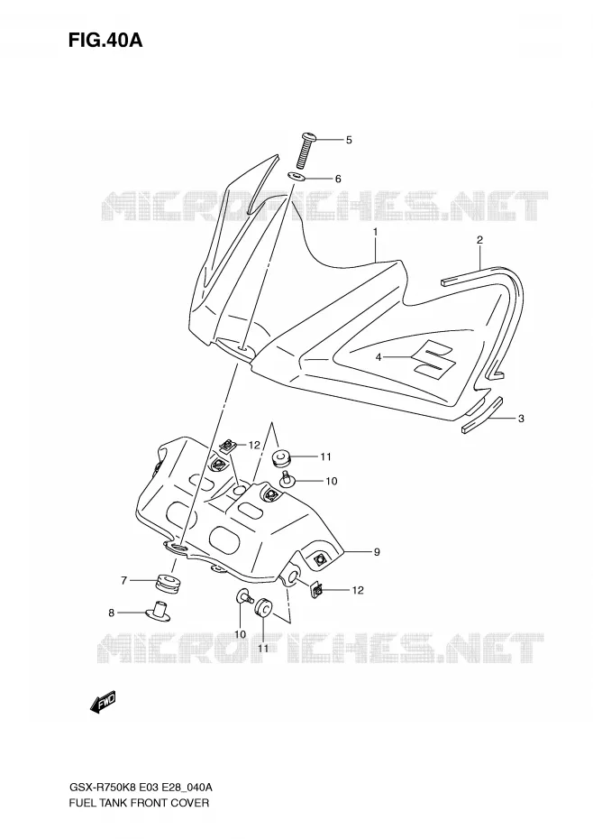 COUVRE RESERVOIR (MODEL K9) Suzuki MOTO 750 GSX-R 2008  GSX-R750K8(E3/E28)
