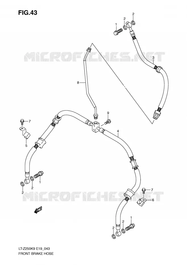 DURITE DE FREIN AVANT Suzuki QUAD 250 QUADSPORT 2010  LT-Z250L0(E19)