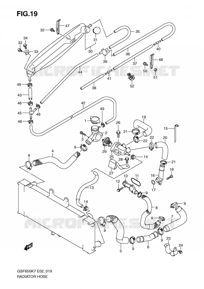 DURITE DE RADIATEUR Suzuki MOTO 650 BANDIT 2008  GSF650SUAK8(E2)