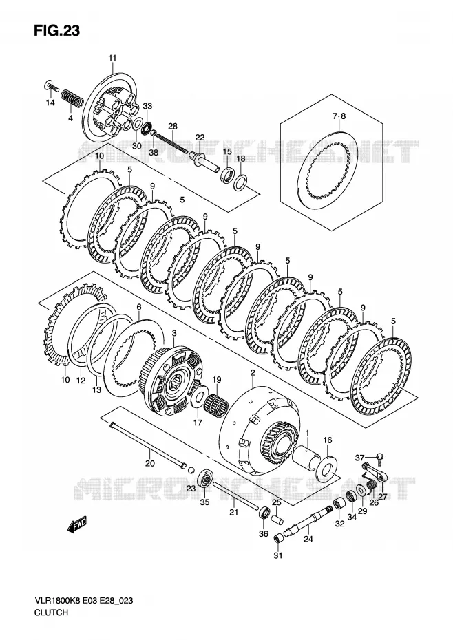 EMBRAYAGE Suzuki MOTO 1800 BOULEVARD 2010  VLR1800L0(E3/E28)
