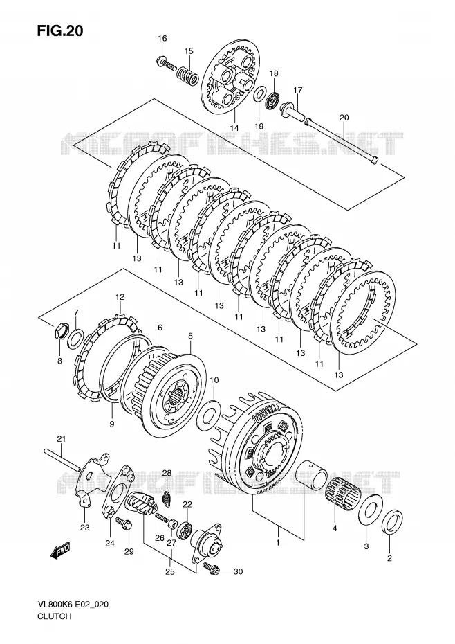 EMBRAYAGE Suzuki MOTO 800 VOLUSIA 2010  VL800CUEL0(E2)