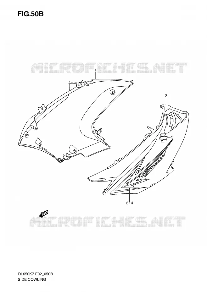 FLANCS DE CARENAGES (MODEL K9) Suzuki MOTO 650 V-STROM 2009  DL650UEK9(E2)